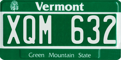 VT license plate XQM632