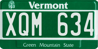 VT license plate XQM634
