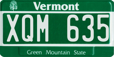 VT license plate XQM635
