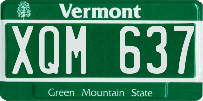 VT license plate XQM637
