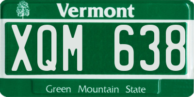 VT license plate XQM638