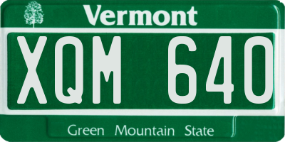 VT license plate XQM640
