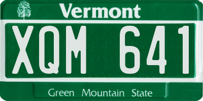 VT license plate XQM641