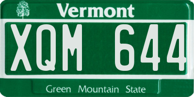 VT license plate XQM644