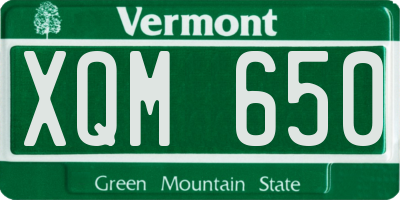 VT license plate XQM650