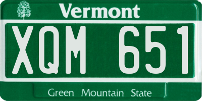 VT license plate XQM651