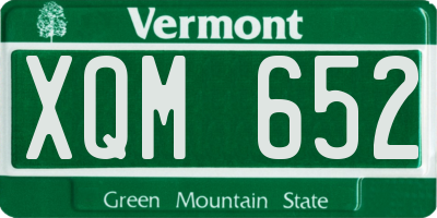 VT license plate XQM652