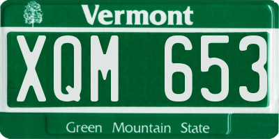 VT license plate XQM653