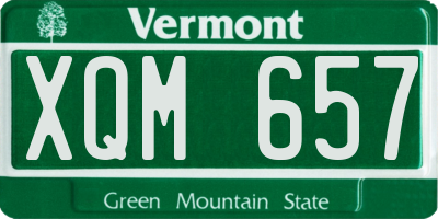VT license plate XQM657