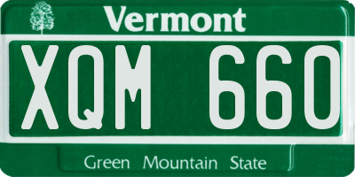 VT license plate XQM660
