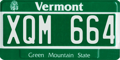 VT license plate XQM664