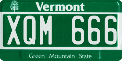 VT license plate XQM666