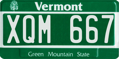 VT license plate XQM667