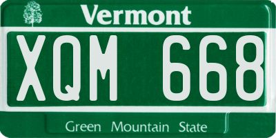 VT license plate XQM668