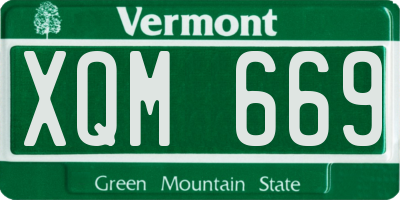 VT license plate XQM669