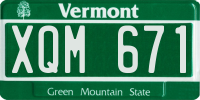 VT license plate XQM671