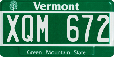 VT license plate XQM672