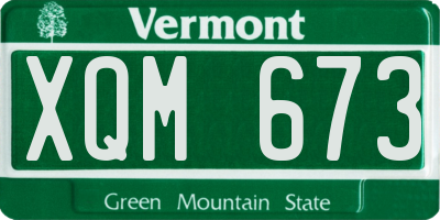 VT license plate XQM673