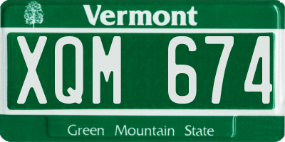 VT license plate XQM674