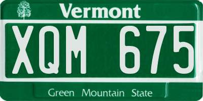 VT license plate XQM675