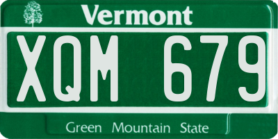 VT license plate XQM679