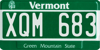 VT license plate XQM683