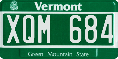 VT license plate XQM684