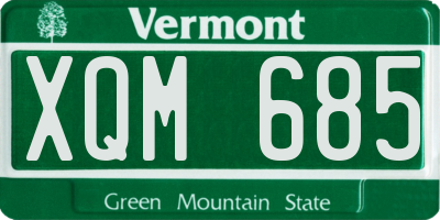 VT license plate XQM685
