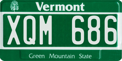VT license plate XQM686