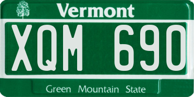 VT license plate XQM690