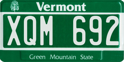 VT license plate XQM692
