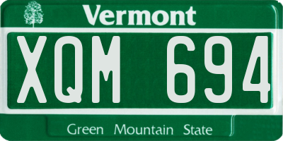 VT license plate XQM694