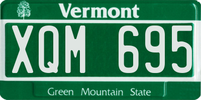 VT license plate XQM695