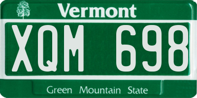 VT license plate XQM698