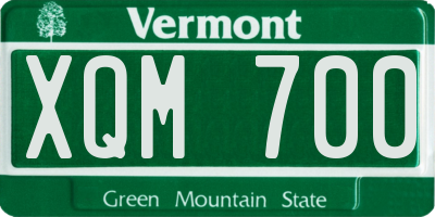 VT license plate XQM700