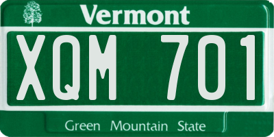 VT license plate XQM701