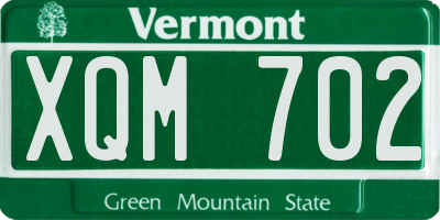 VT license plate XQM702