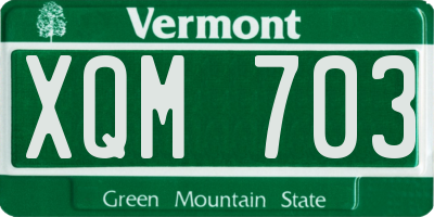 VT license plate XQM703
