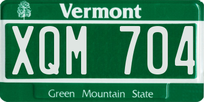 VT license plate XQM704