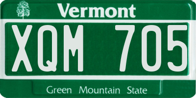 VT license plate XQM705