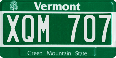 VT license plate XQM707