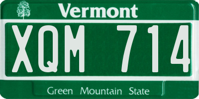 VT license plate XQM714