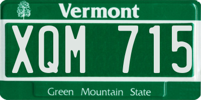 VT license plate XQM715