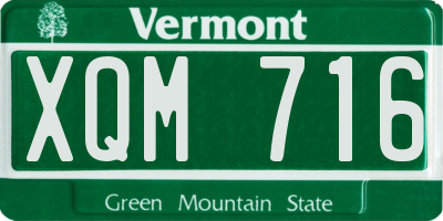 VT license plate XQM716