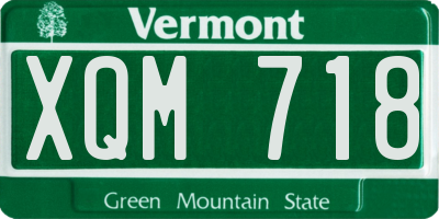 VT license plate XQM718