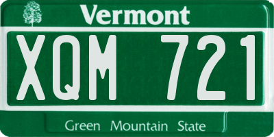 VT license plate XQM721