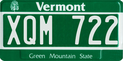 VT license plate XQM722
