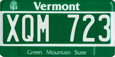 VT license plate XQM723