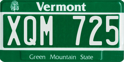 VT license plate XQM725