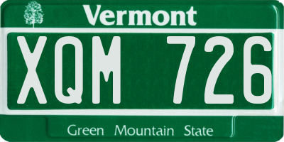 VT license plate XQM726
